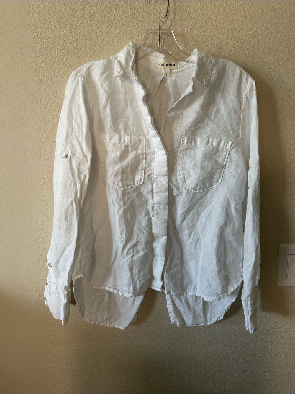 Cloth & StoneWhite Men's Button-Up Linen Shirt size S/ NWOT 1437